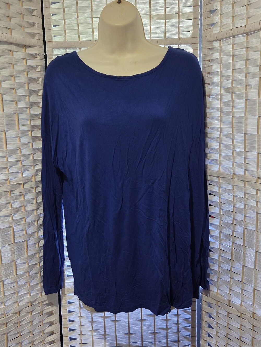 Old Navy Classic Women's Long Sleeve Scoop Neck Top - Navy
